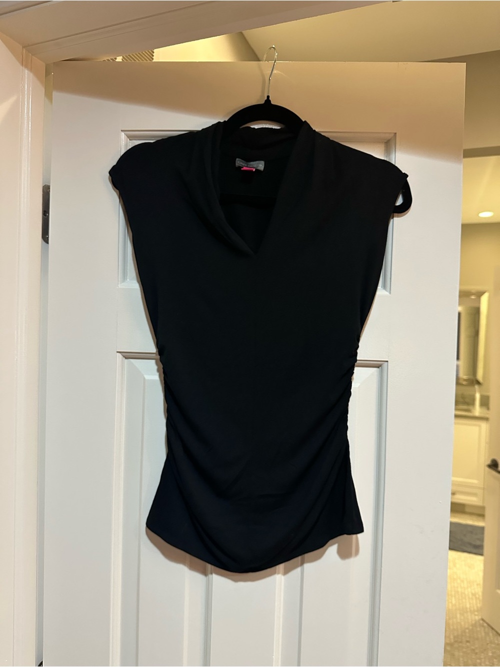 Vince Camuto Black Sleeveless Cowl Neck Top